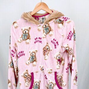 Holiday Time Pink Bear ADULT Onsie Pajamas